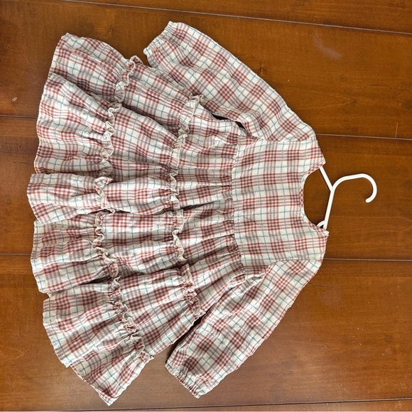 Mabel +Honey- Plaid Ruffle Long Sleeve Dress - 3T - Picture 4 of 4
